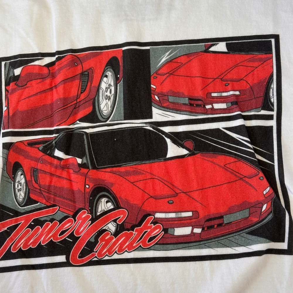 Primal Driven T Shirt Red Corvette Car‎ Graphic Tee White